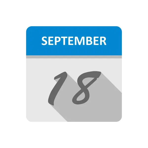 September 18th Date on a Single Day Calendar — Stock Photo, Image