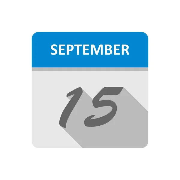 15 de setembro Data em um calendário único dia — Fotografia de Stock