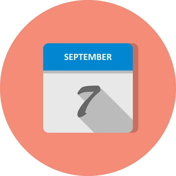 07 de setembro Data em um calendário de um único dia — Fotografia de Stock