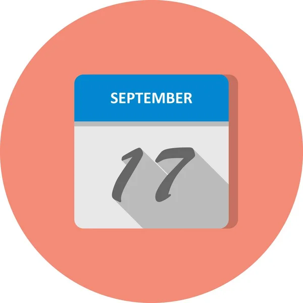 17 de setembro Data em um calendário único dia — Fotografia de Stock