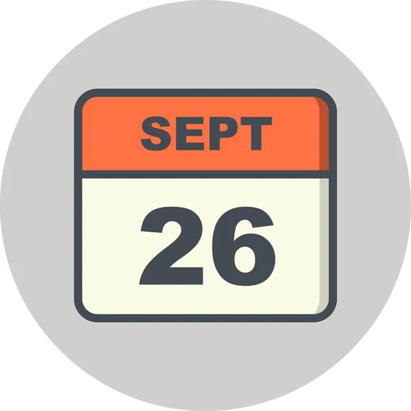 26 settembre Data in un Calendario Unico Giorno — Foto Stock