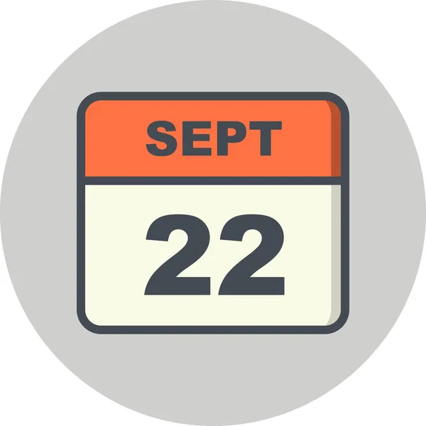 22 września Data w kalendarzu jednodniowe — Zdjęcie stockowe