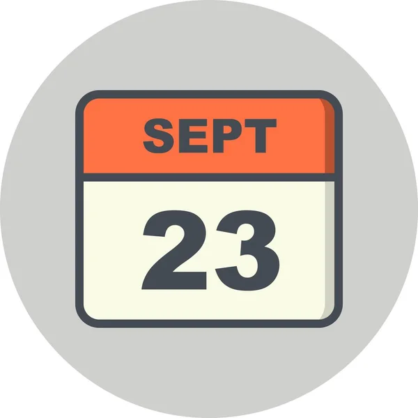 23 września Data w kalendarzu jednodniowe — Zdjęcie stockowe