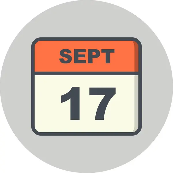 17. září-datum v jednom dnu kalendáře — Stock fotografie