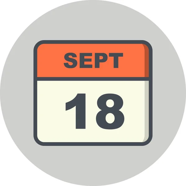 18. September Datum an einem einzigen Tag Kalender — Stockfoto