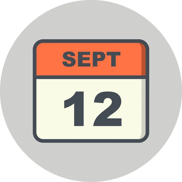 Дата 12 сентября в календаре одного дня — стоковое фото