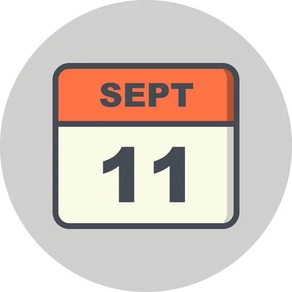 11 settembre Data su un Calendario Unico Giorno — Foto Stock