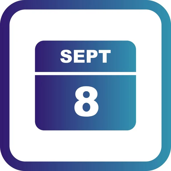 8 septembre Date sur un calendrier d'un seul jour — Photo