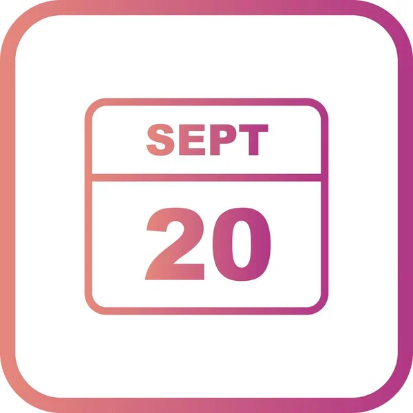 20 de setembro Data em um calendário único dia — Fotografia de Stock