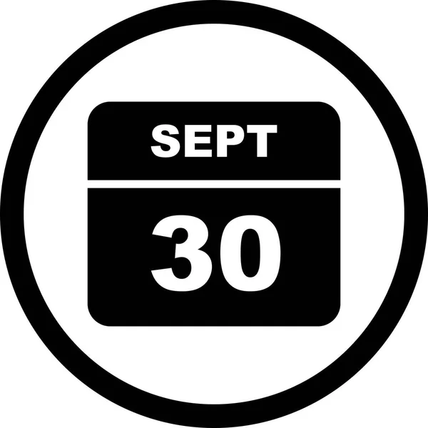 1 日カレンダーの 9 月 30 日の日付 — ストック写真