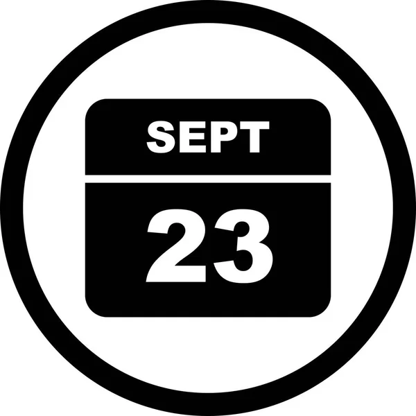 23 de setembro Data em um calendário único dia — Fotografia de Stock