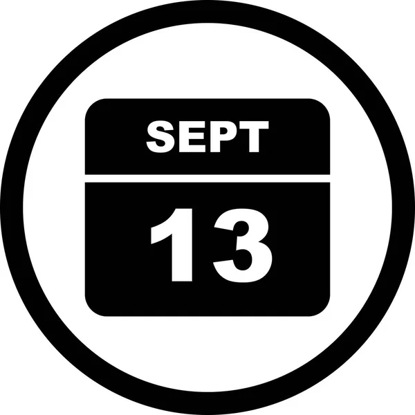 13th Σεπτεμβρίου ημερομηνία σε ημερολόγιο μίας ημέρας — Φωτογραφία Αρχείου