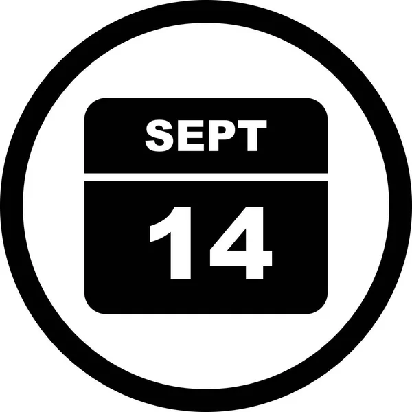 September 14th Date on a Single Day Calendar — Stock Photo, Image