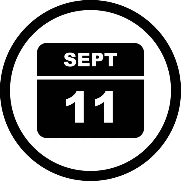 11 de septiembre Fecha en un calendario de un solo día — Foto de Stock