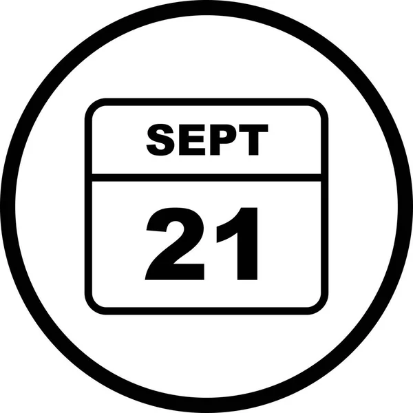 9 月 21 日の単日カレンダーの日付 — ストック写真