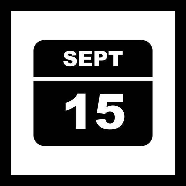 9 月 15 日の単日カレンダーの日付 — ストック写真