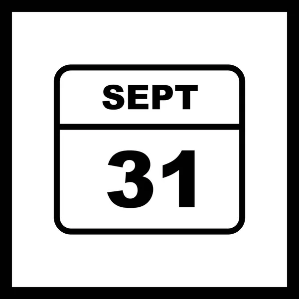 September 31st Date on a Single Day Calendar — Stock Photo, Image