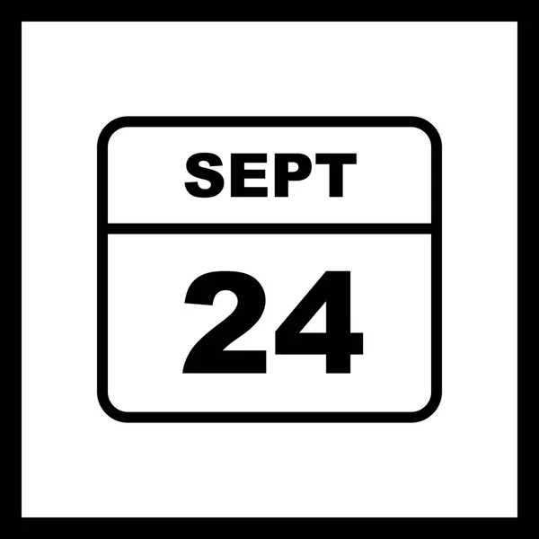 24 de setembro Data em um calendário único dia — Fotografia de Stock