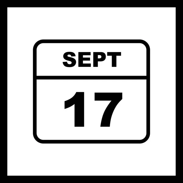 September 17th Date on a Single Day Calendar — Stock Photo, Image