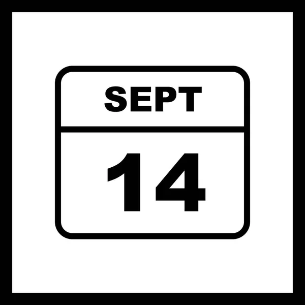 September 14th Date on a Single Day Calendar — Stock Photo, Image