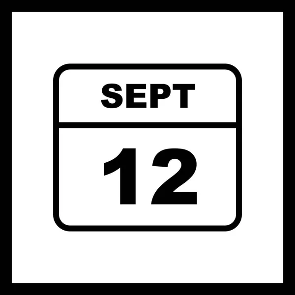 September 12th Date on a Single Day Calendar — Stock Photo, Image