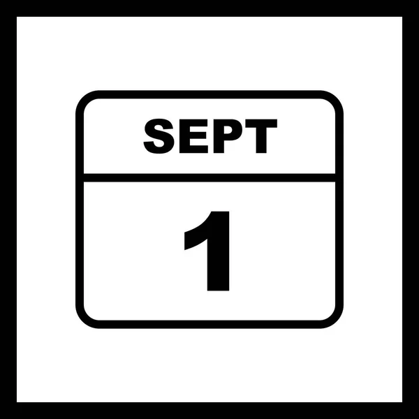 September 1st Date on a Single Day Calendar — Stock Photo, Image
