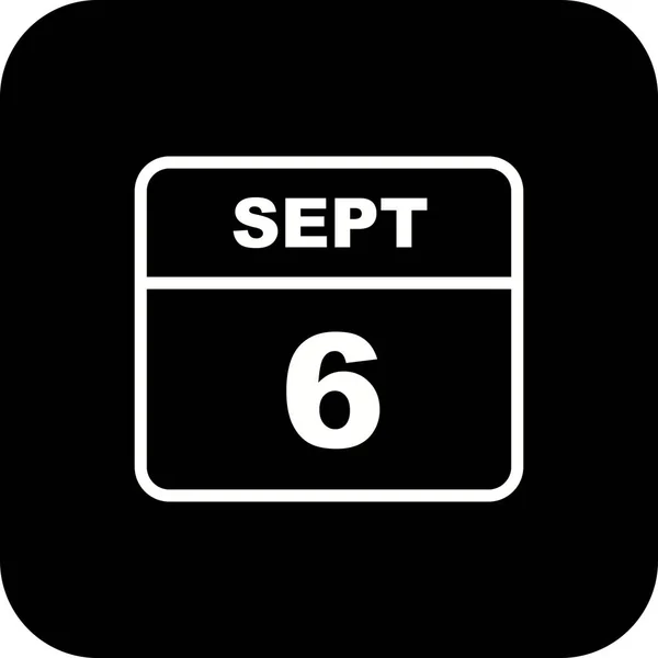 6. září-den v kalendáři jednoho dne — Stock fotografie