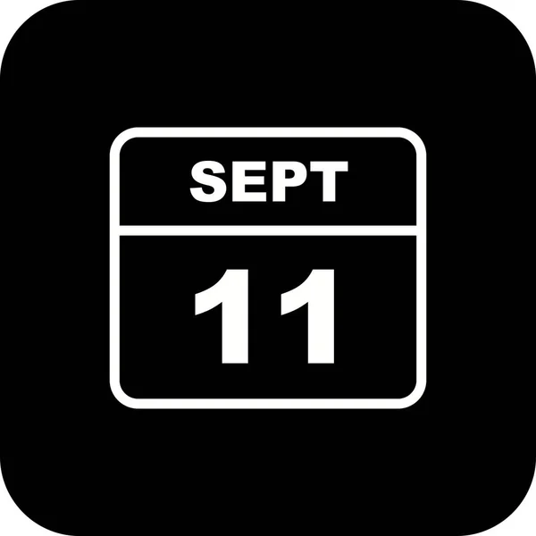 11. September Datum an einem einzigen Tag Kalender — Stockfoto