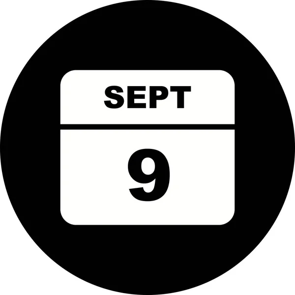 Szeptember 9. dátum egy egynapos naptárban — Stock Fotó