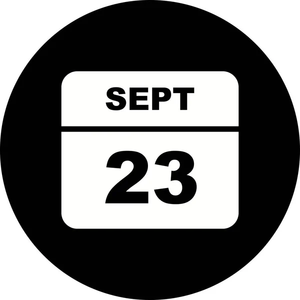 9 月 23 日单日日历上的日期 — 图库照片