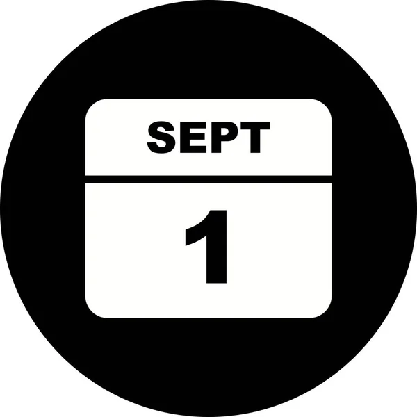 1. September Datum an einem einzigen Tag Kalender — Stockfoto