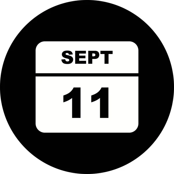 11 de septiembre Fecha en un calendario de un solo día — Foto de Stock