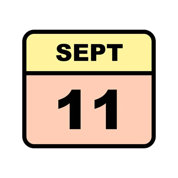 11. September Datum an einem einzigen Tag Kalender — Stockfoto