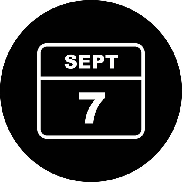 7. září datum v kalendáři jednoho dne — Stock fotografie