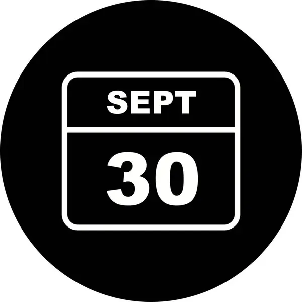 1 日カレンダーの 9 月 30 日の日付 — ストック写真