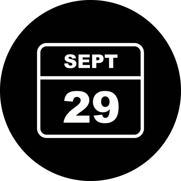 29 septembre Date sur un calendrier d'un seul jour — Photo