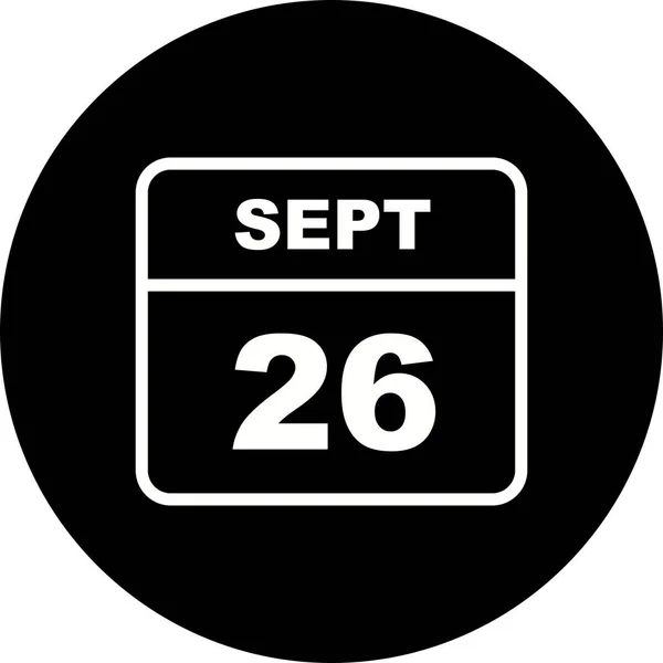 9 月 26 日の単日カレンダーの日付 — ストック写真