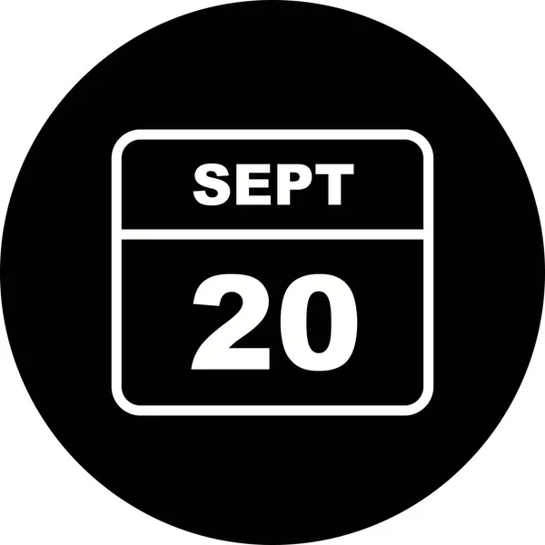 Datum 20. září v kalendáři jednoho dne — Stock fotografie