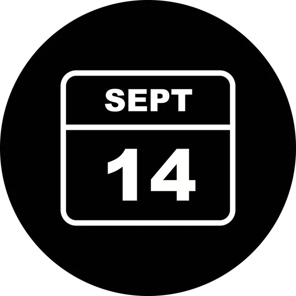 Szeptember 14. dátum egy egynapos naptárban — Stock Fotó