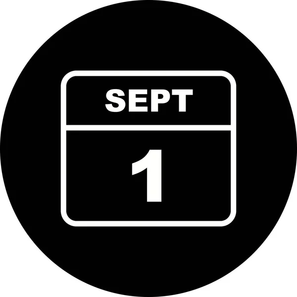 1 de septiembre Fecha en un calendario de un solo día — Foto de Stock