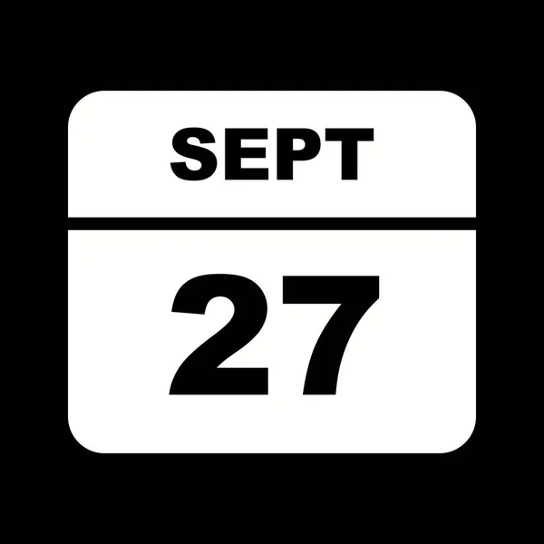 27 de septiembre Fecha en un calendario de un solo día — Foto de Stock