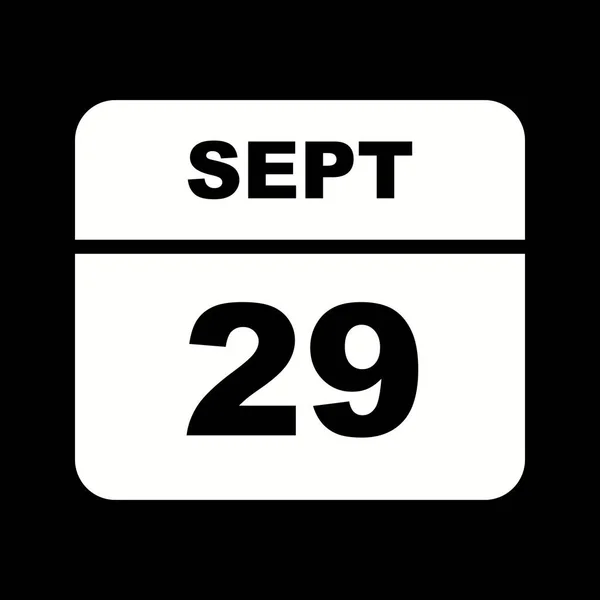 29 settembre Data in un Calendario Unico Giorno — Foto Stock