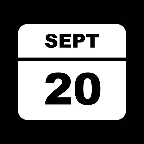 20 de septiembre Fecha en un calendario de un solo día —  Fotos de Stock