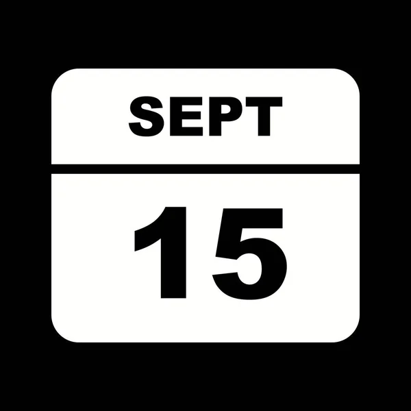 September 15th Date on a Single Day Calendar — Stock Photo, Image