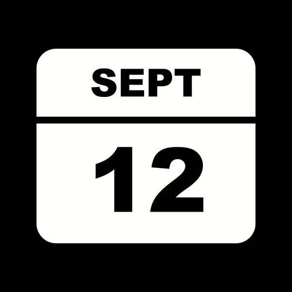 12 września Data w kalendarzu jednodniowe — Zdjęcie stockowe