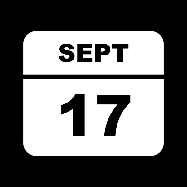 17. září-datum v jednom dnu kalendáře — Stock fotografie