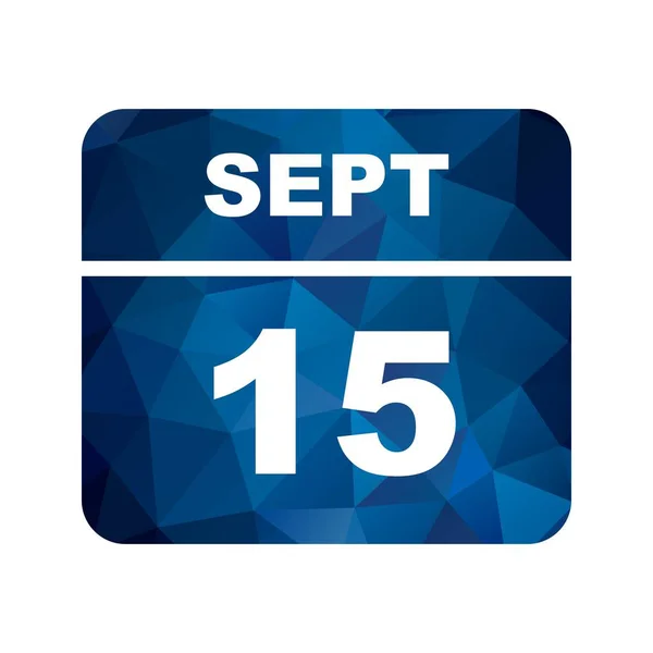 15 september datum op één dag kalender — Stockfoto