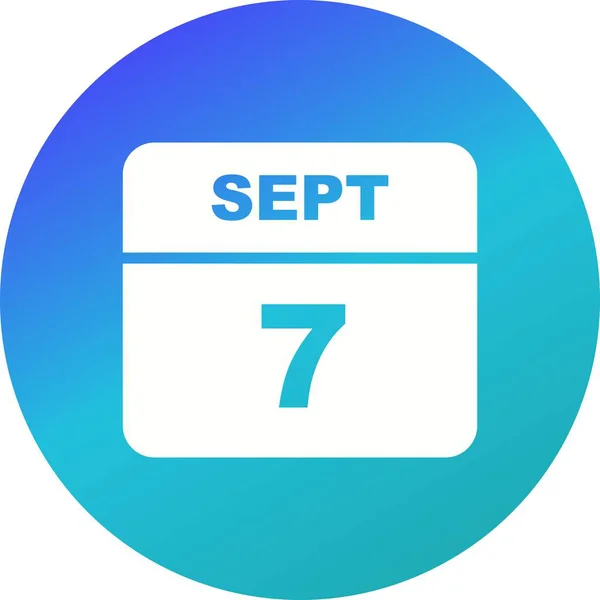 07 de setembro Data em um calendário de um único dia — Fotografia de Stock