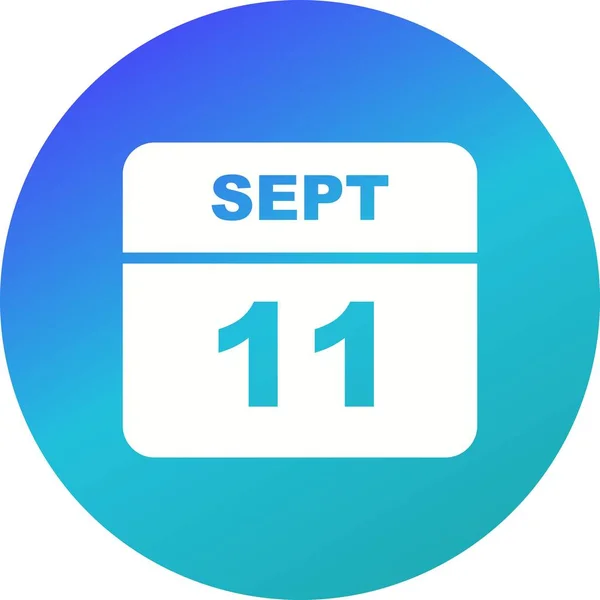 11 сентября Дата в календаре одного дня — стоковое фото