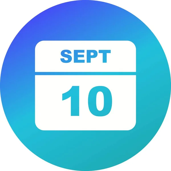 September 10th Date on a Single Day Calendar — Stock Photo, Image